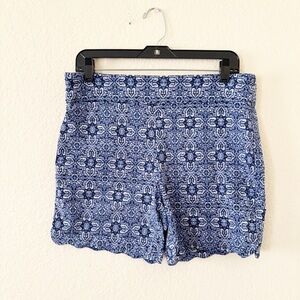 Counterparts High Waist Blue Shorts with Scalloped Hem